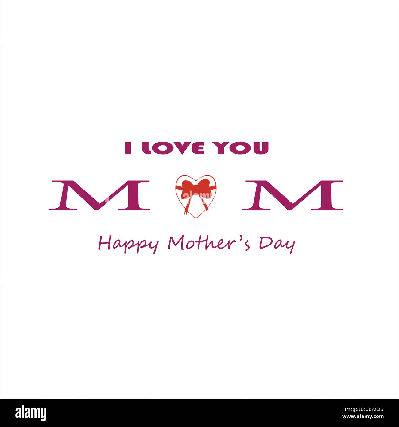 Ich liebe dich, Mom. Glückwunschkarte zum Muttertag. Vektorgrafiken Illustration oder Logo Konzept. Liebessymbole auf weiß. EPS-Datei. Stock Vektor