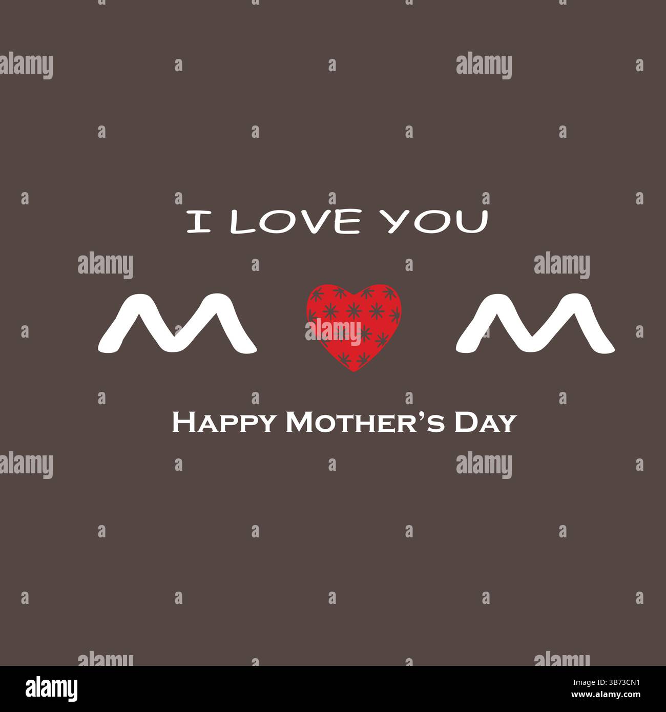 Ich liebe dich, Mom. Glückwunschkarte zum Muttertag. Vektorgrafiken Illustration oder Logo Konzept. Liebessymbole auf grauem Hintergrund. EPS-bearbeitbare Datei. Stock Vektor