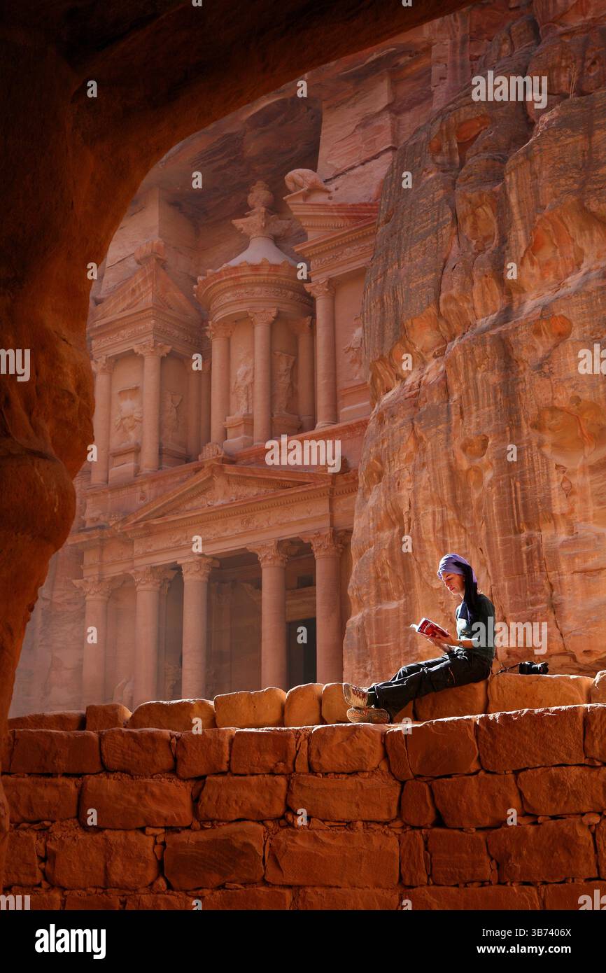 Das Finanzministerium, Petra, Jordanien Stockfoto