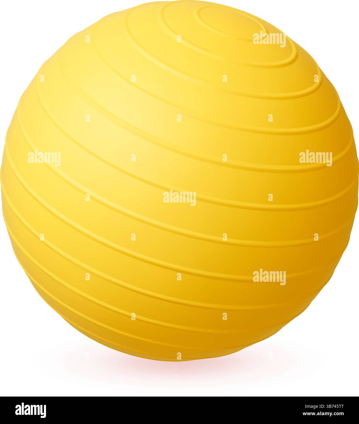 Fitball 3D-Symbol. Realistische Fitnessgeräte für Pilates, Yoga, Stretching. Fitness-Tool für Cardio- oder Tanztraining. Gummikugel, Vektorelement Stock Vektor