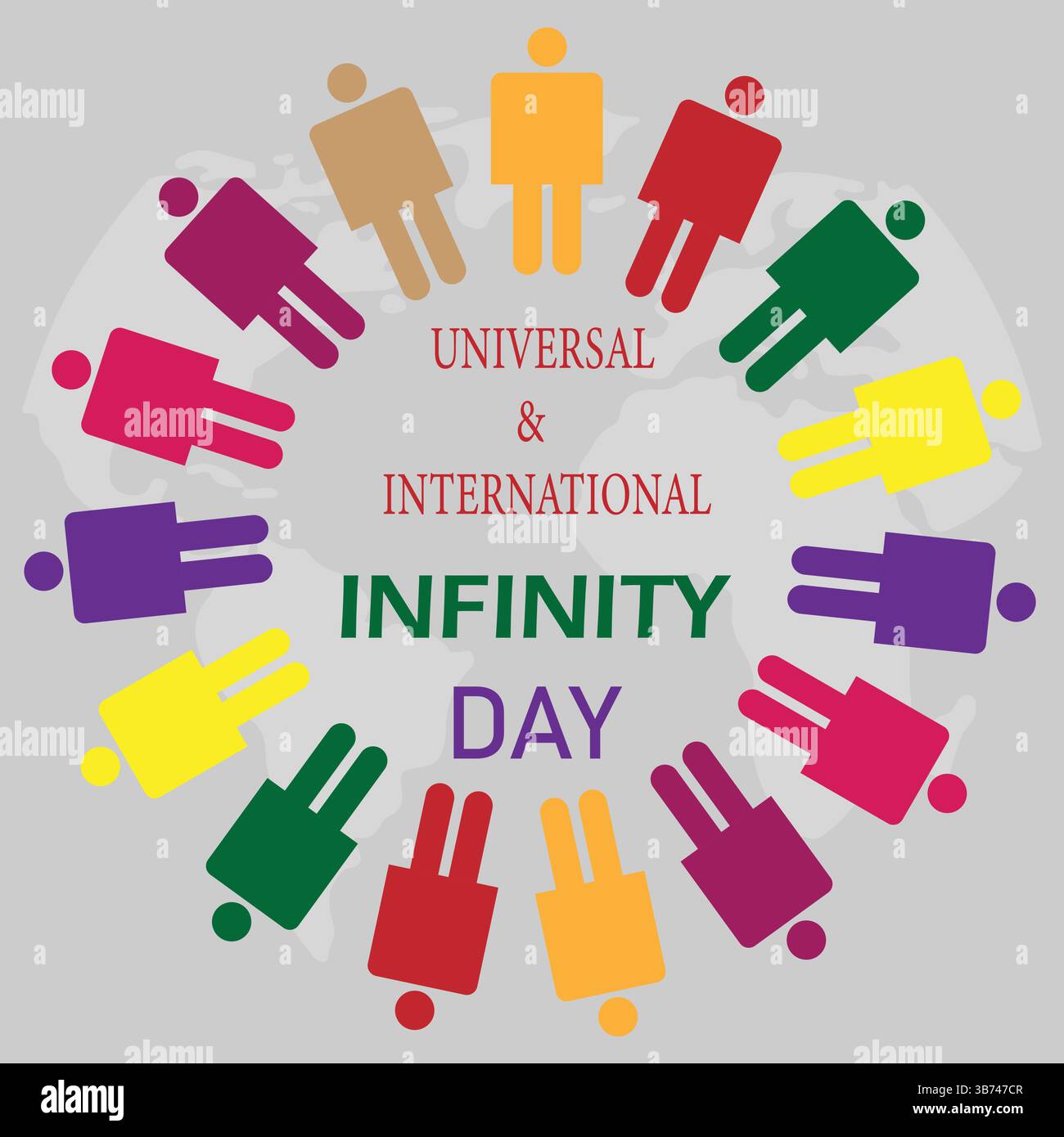 Universal- und International Infinity Day-Design für Post- oder Bannerdesign in sozialen Medien. Hintergrund des universellen und internationalen Unendlichkeitstages. Stock Vektor