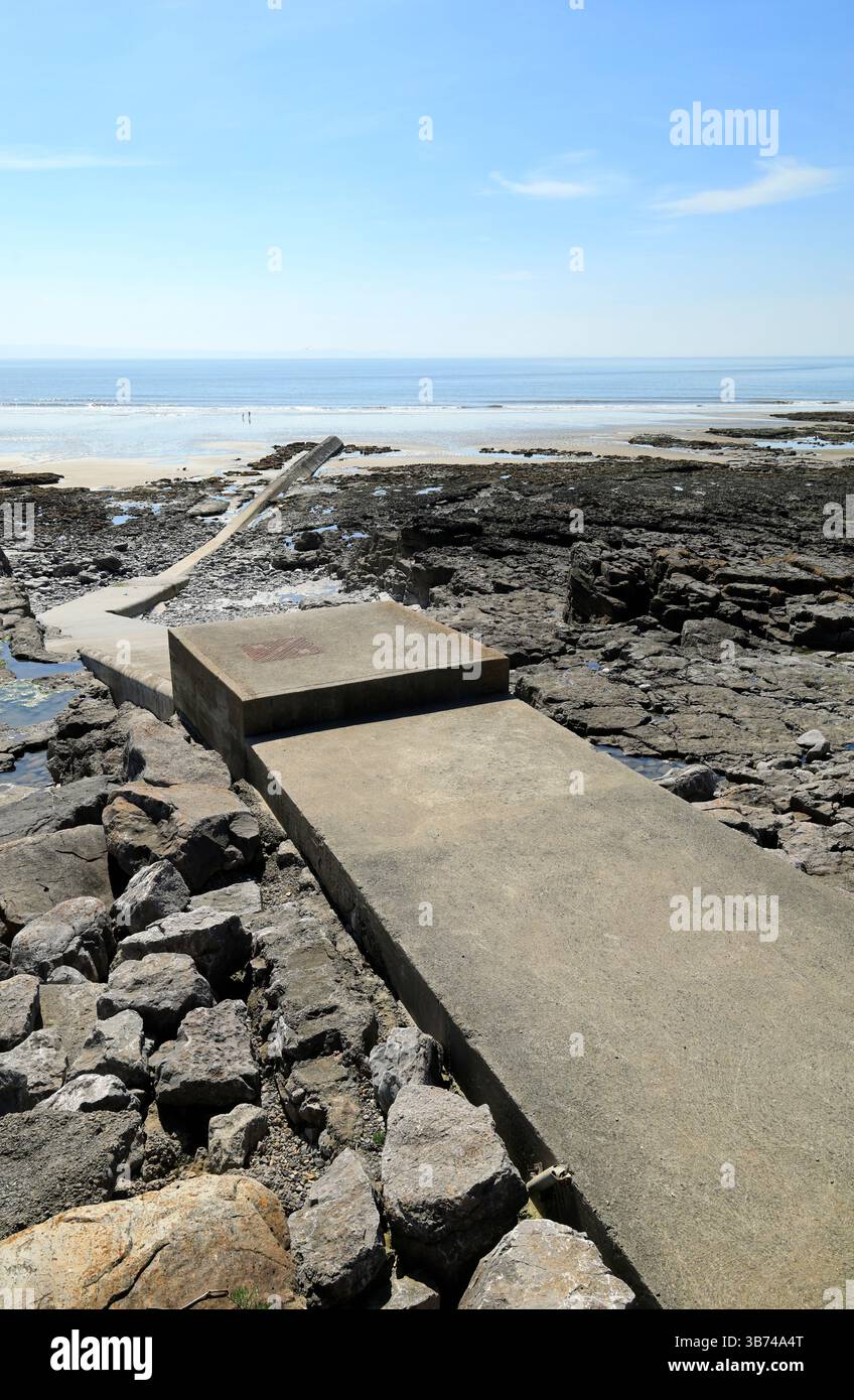Kombinierte Abwasserüberläufe (CS0) Porthcawl, South Wales. Stockfoto