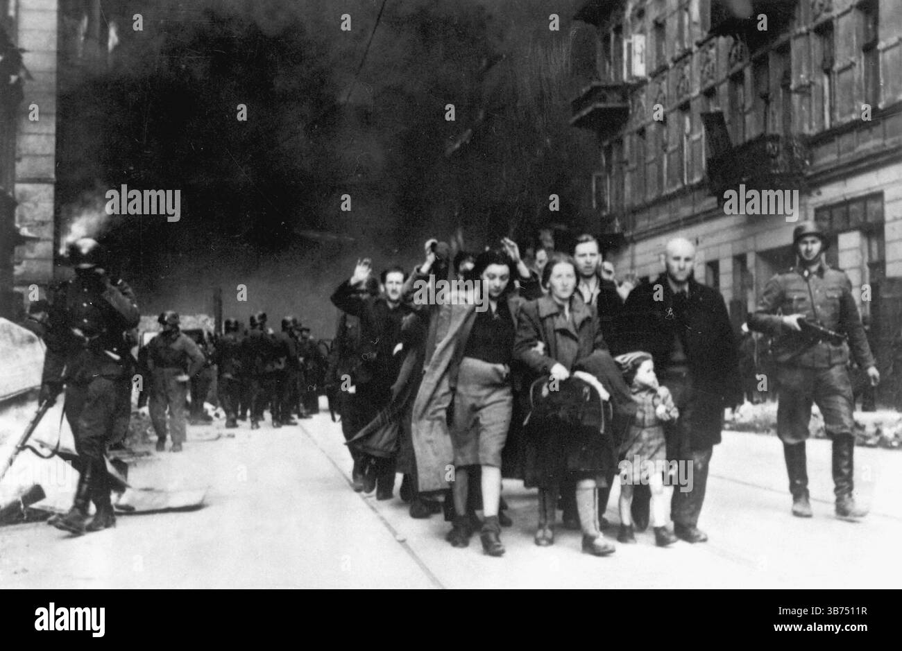 Der Warschauer Ghettoaufstand. Museum: PRIVATE SAMMLUNG. Autor: ANONYM. Stockfoto