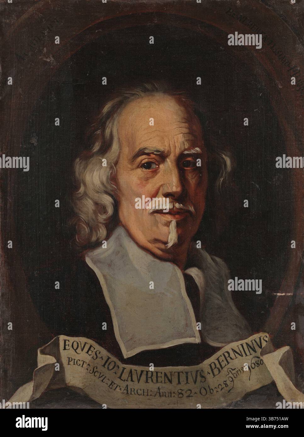 Porträt von Gian Lorenzo Bernini. Museum: Accademia di San Luca. Autor: Giuseppe Ghezzi. Stockfoto