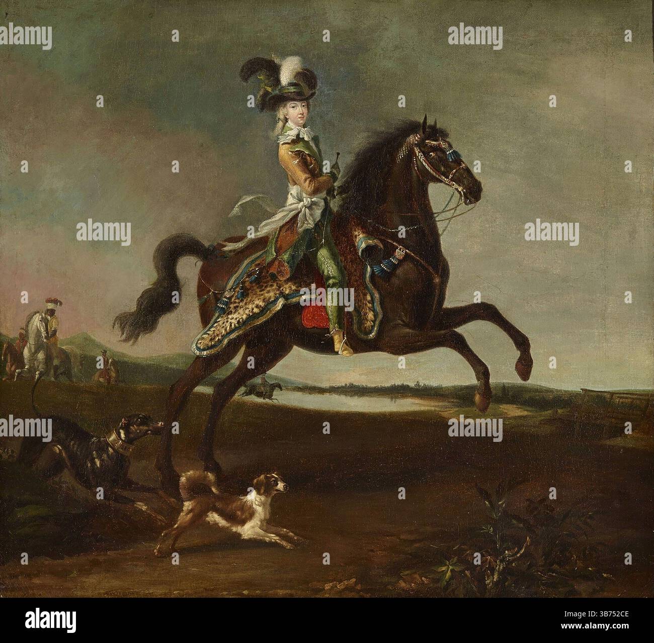 Reiterporträt von Marie Antoinette (1755–1793), Erzherzogin von Österreich und Königin von Frankreich und Navarra. Museum: Musée de l'Histoire de France, Château de Versailles. Autor: Louis-Auguste Brun de Versoix. Stockfoto