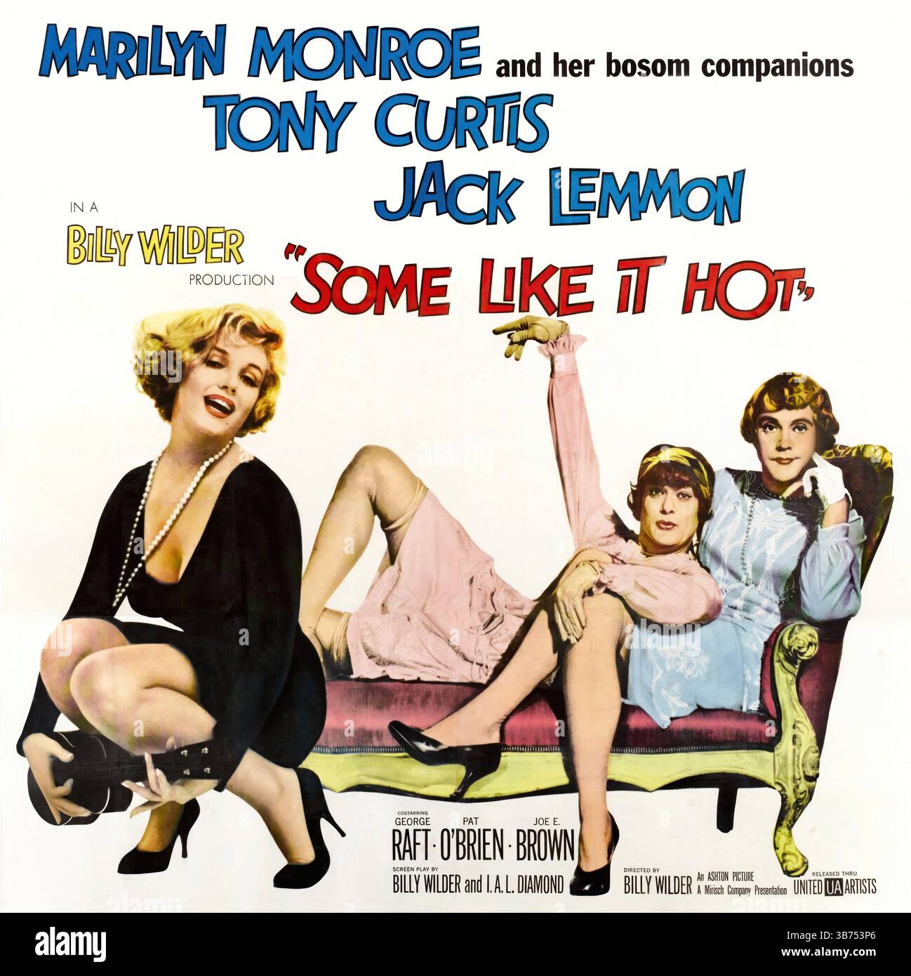 JACK LEMMON, MARILYN MONROE UND TONY CURTIS SIND HEUTE ABEND NICHT DA, JOSEPHINE! (1959) -Originaltitel: SOME LIKE IT HOT-, Regie: BILLY WILDER. Quelle: UNITED ARTISTS / Album Stockfoto