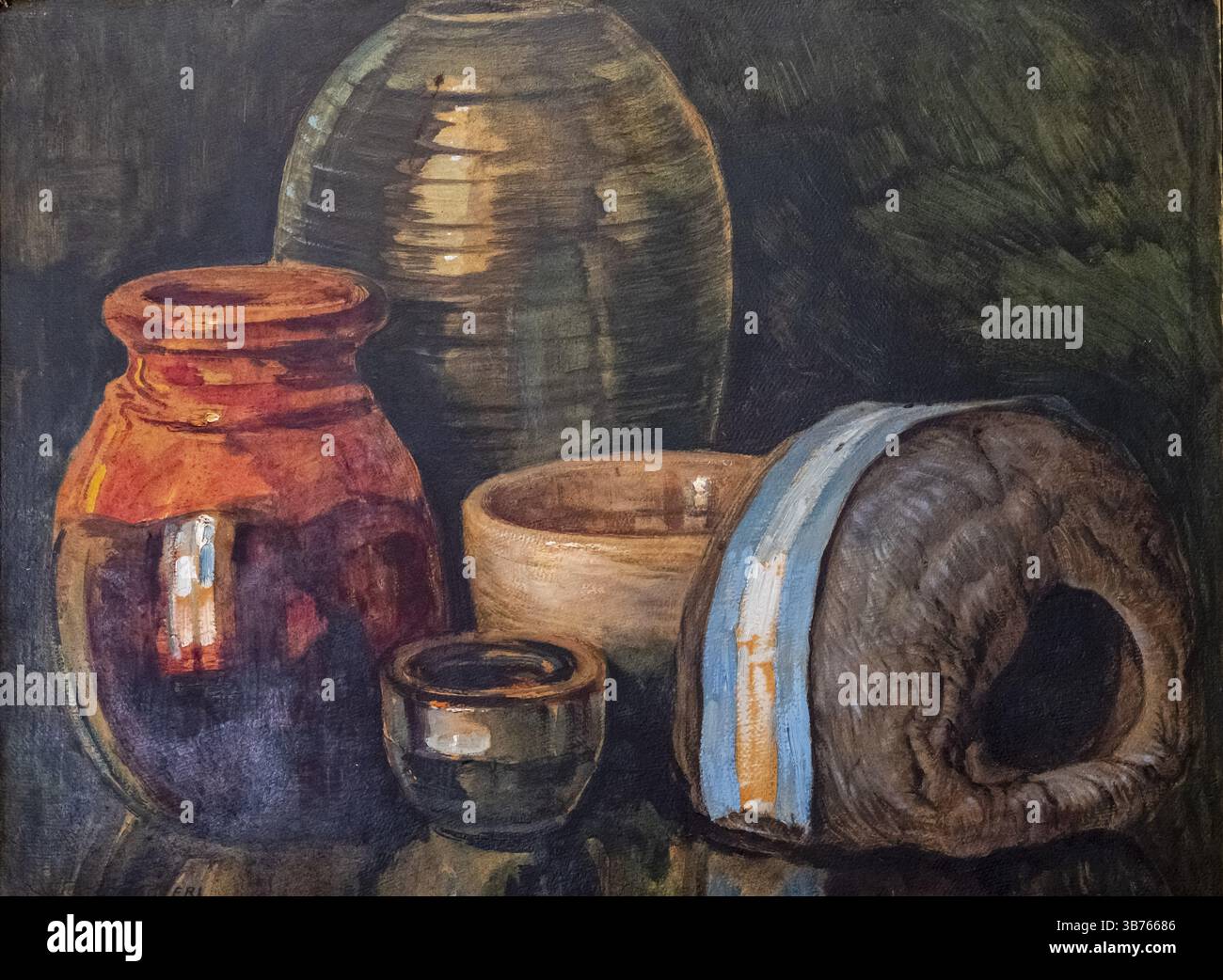 La Tierra, Atilio Boveri, 1943, Öl auf Pappe, pollensa Museum, Mallorca, Balearen, Spanien, Europa Stockfoto