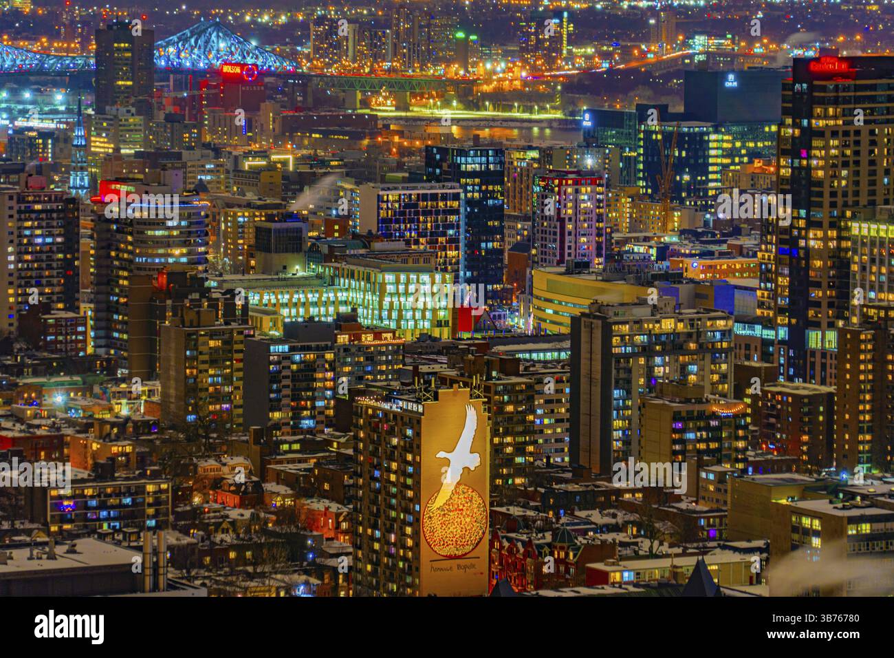 Montreal Nachtblick (bedingt). Drehort: Montreal, Kanada, Nordamerika Stockfoto