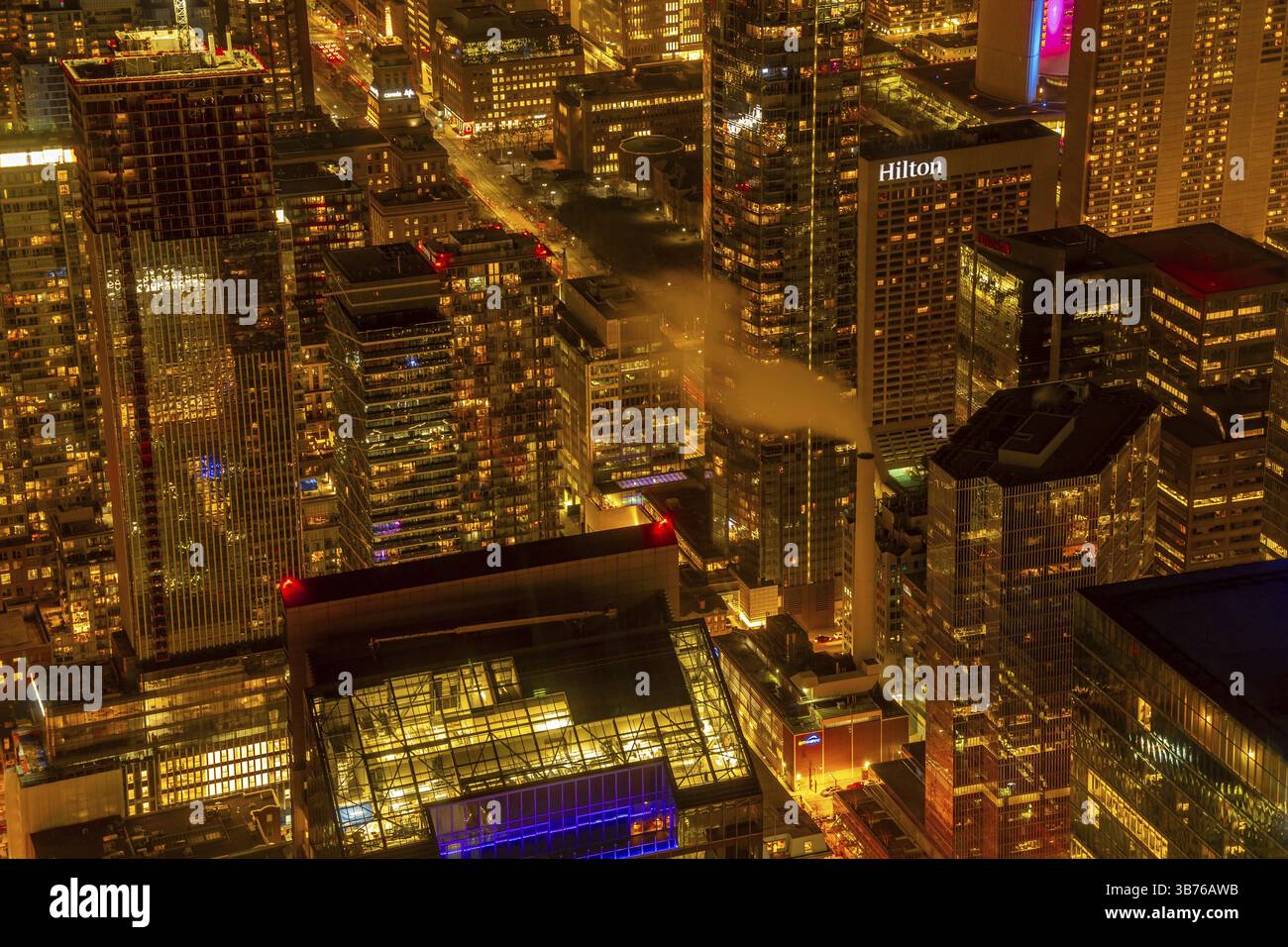Stadtzentrum in der Nacht. Drehort: Toronto Stockfoto