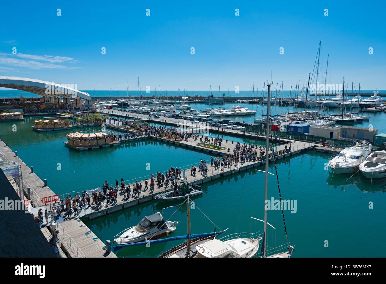 Italien, Ligurien, Genua, Marina Fiera di Genova, Hafen Stockfoto