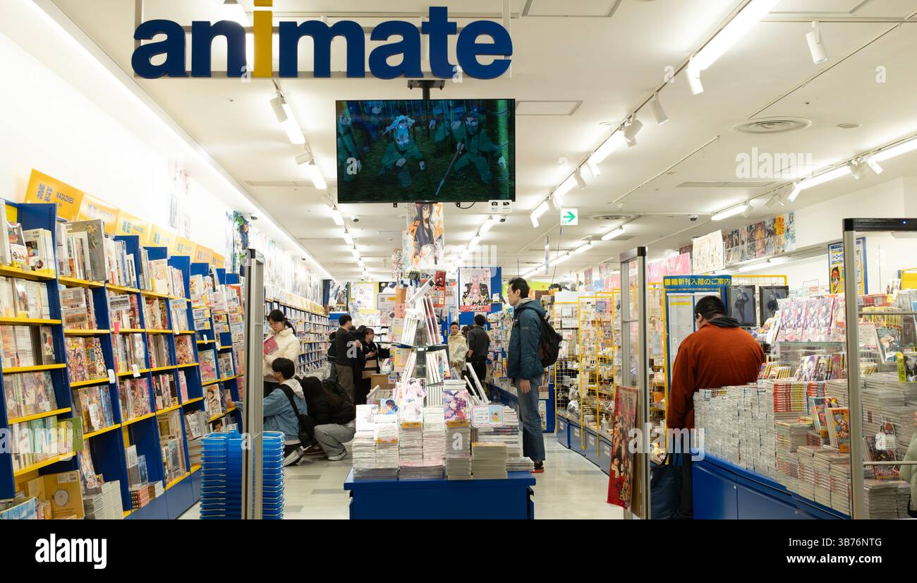 Fukuoka, Japan – 18. Januar 2025: Der Comicbuchladen in fukuoka. japanische Manga und Anime sind die populäre Subkultur in japan Stockfoto