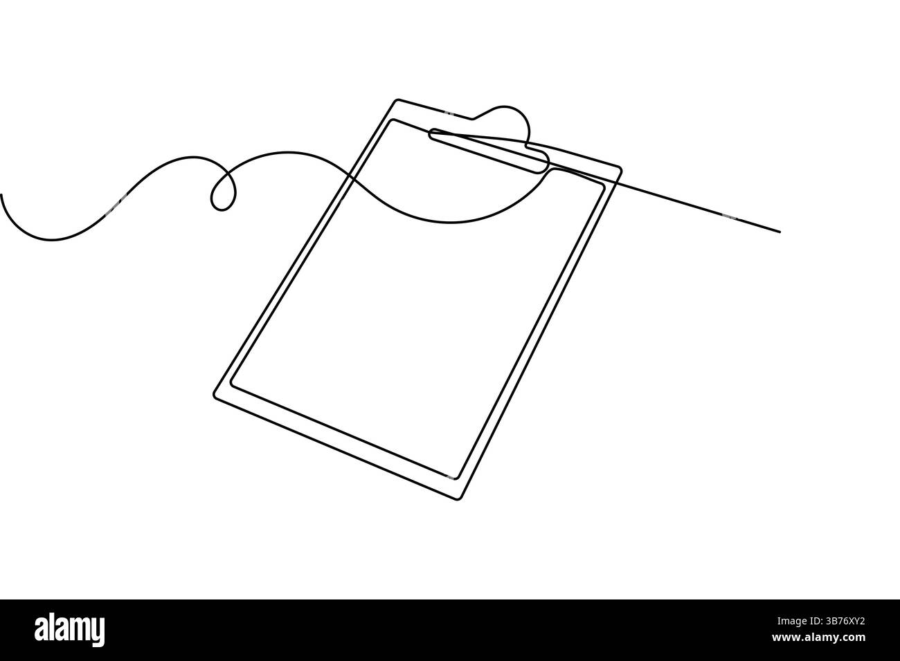 Zwischenablage mit Checkliste Einzeilige Zeichnung minimalistischer Konturvektorillustration Stock Vektor