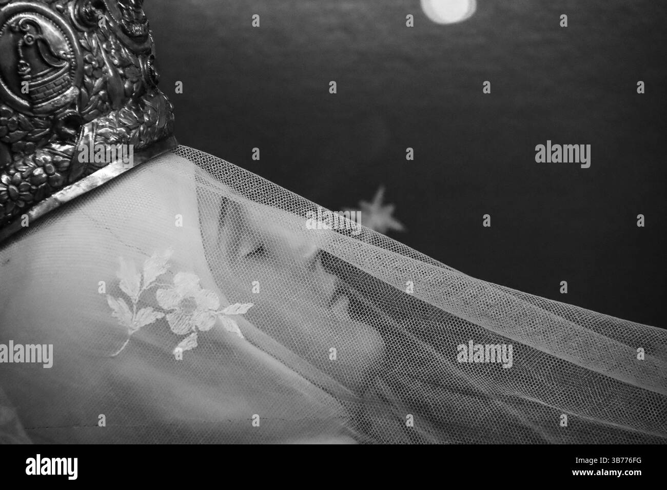 Morella, Castellon, Spanien – 18. April 2025: Schlafende Jungfrau mit Schleier in der Kirche Santa Maria La Mayor in Morella, Castellon, Spanien Stockfoto