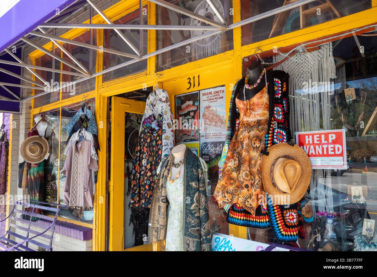 Morrison, Colorado - Ein Geschäft an der Hauptstraße in einer Touristenstadt in den Ausläufern der Rocky Mountain, westlich von Denver. Stockfoto