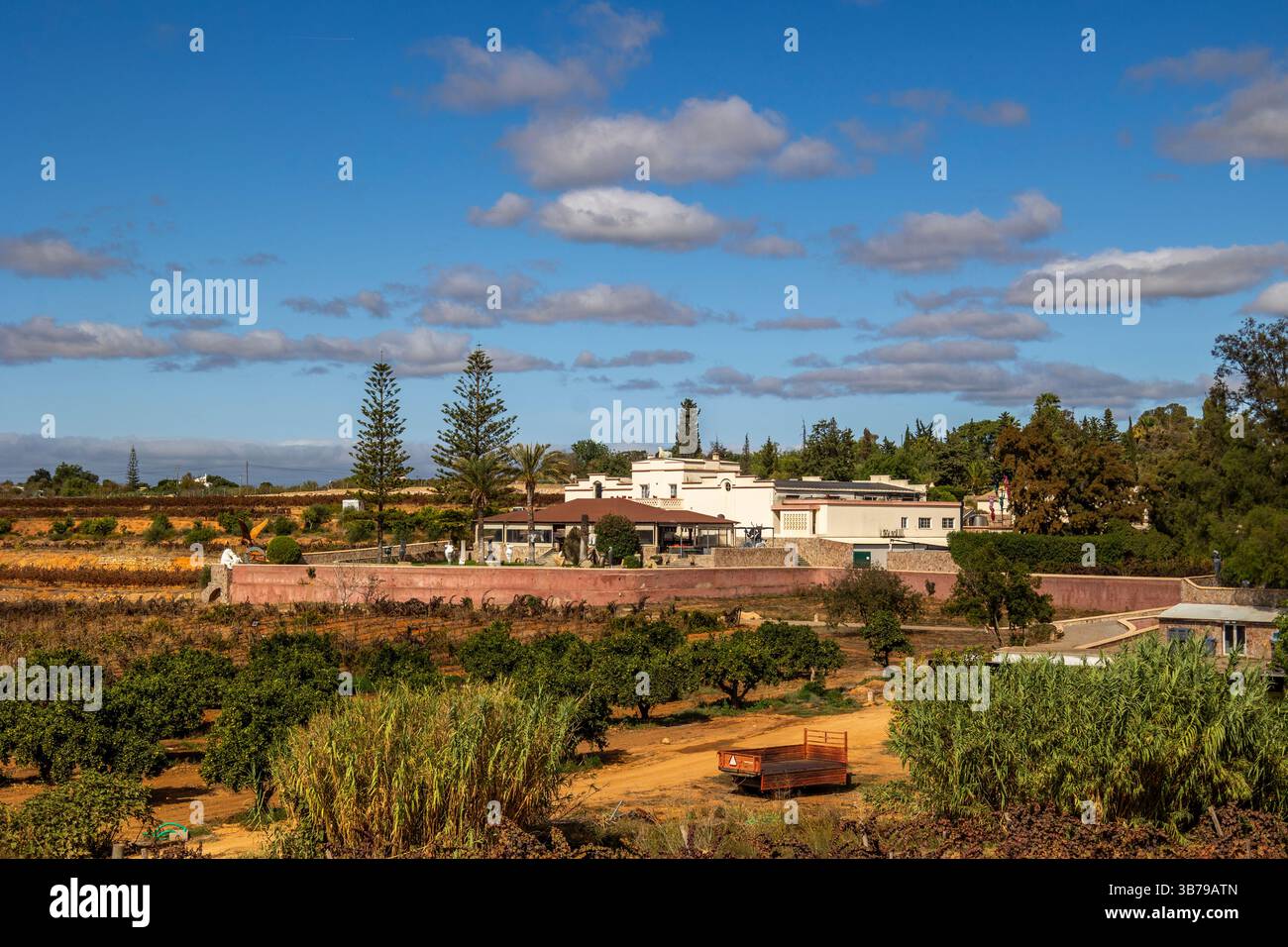 ESTOMBAR, PORTUGAL - 5. OKTOBER 2024: Landschaftsansicht des Weinguts 'Quinta dos Vales' in der Algarve. Stockfoto