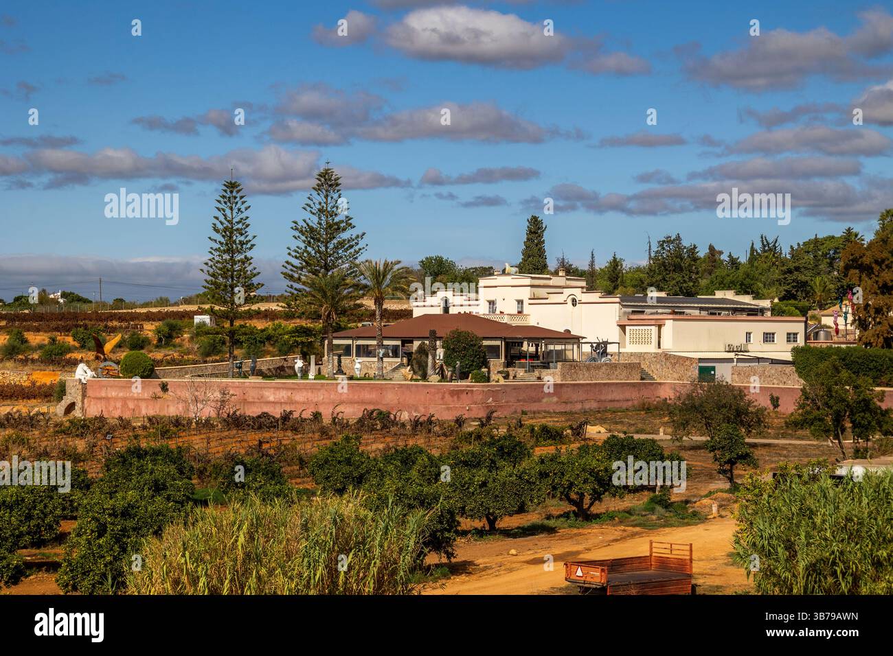 ESTOMBAR, PORTUGAL - 5. OKTOBER 2024: Landschaftsansicht des Weinguts 'Quinta dos Vales' in der Algarve. Stockfoto