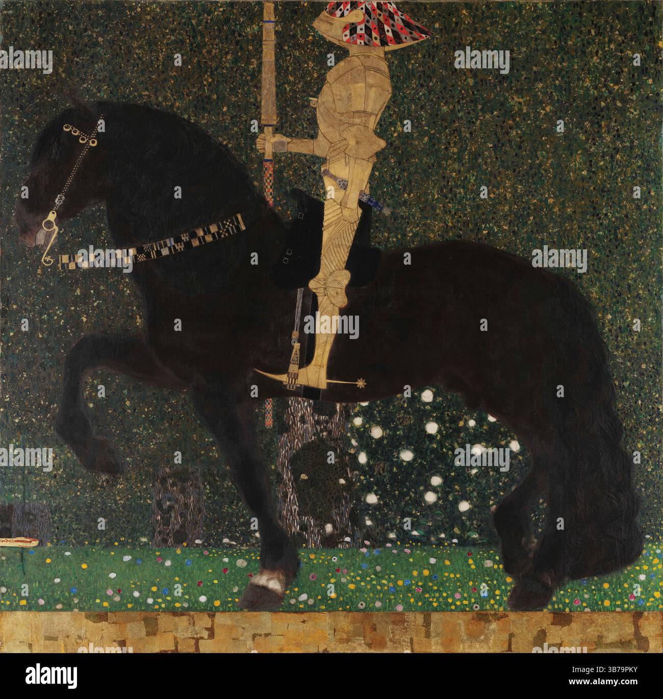 Das Leben ist ein Kampf (Goldener Reiter). Museum: Aichi Präfekturmuseum für Kunst, Nagoya. Autor: GUSTAV KLIMT. Stockfoto