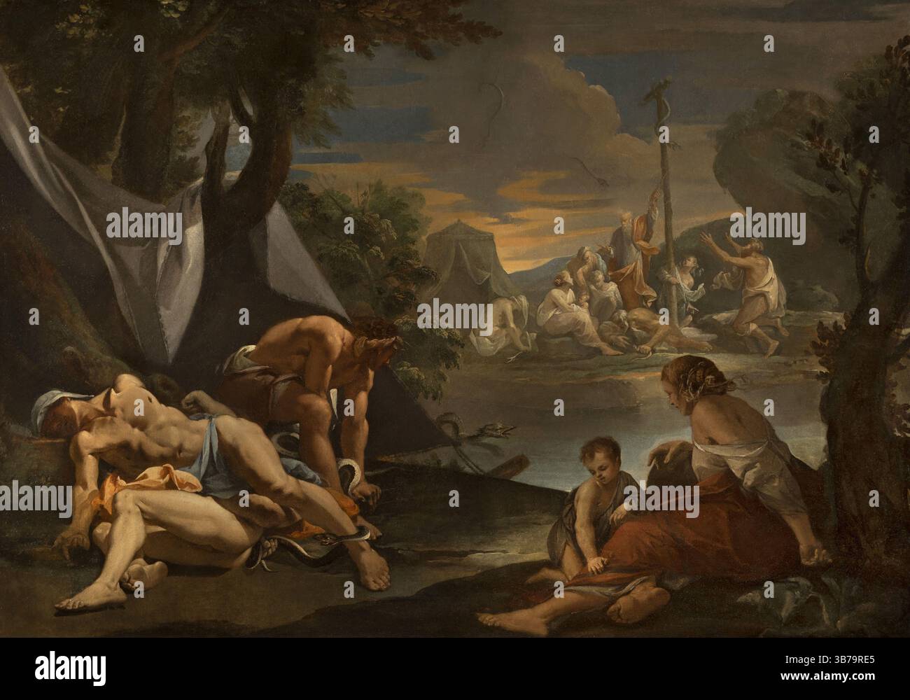 Moses und die Brazen Schlange. Museum: Musée des Beaux Arts, Nimes. Autor: Nicolas Chaperon. Stockfoto