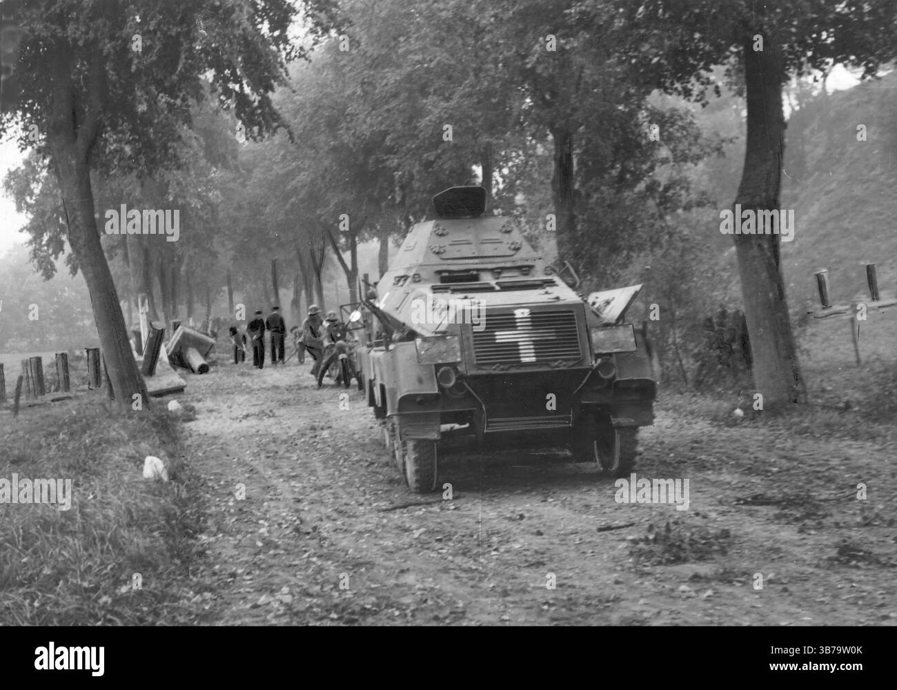 Deutsches gepanzertes Fahrzeug in Polen, September 1939. Museum: PRIVATE SAMMLUNG. Autor: ANONYM. Stockfoto