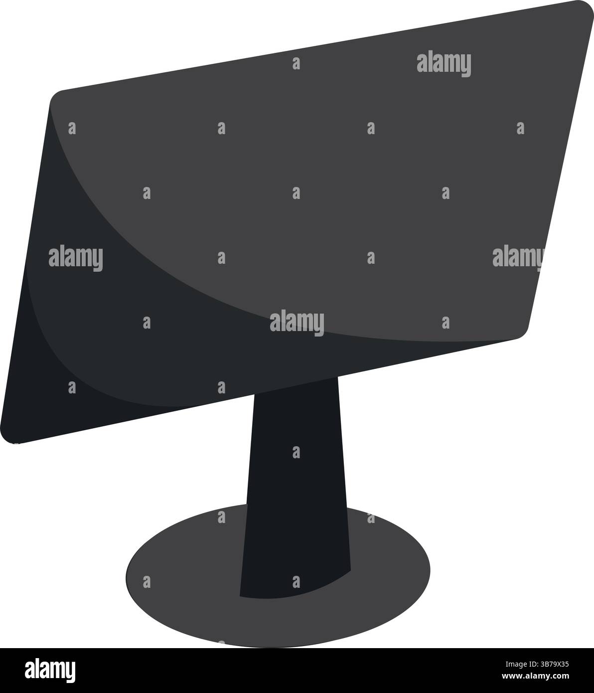 Schwarzer Computermonitor. Vektorabbildung Stock Vektor