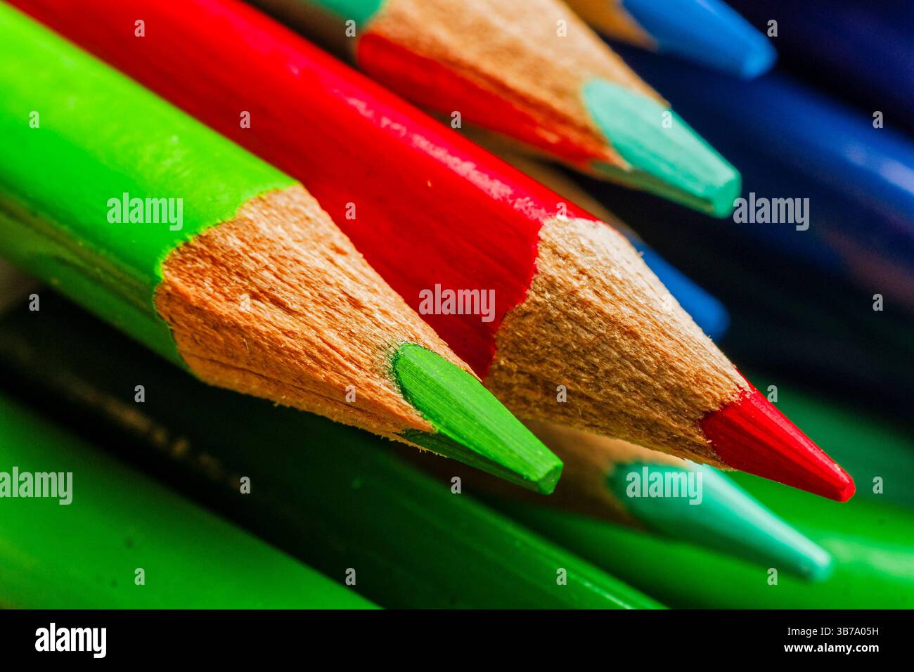 Mehrere Buntstifte gruppiert, balearen spanien. Stockfoto