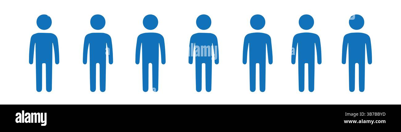 Symbolgruppe „Silhouette Personen“ für Human Resources, Social Media oder demografische Konstruktionsprojekte Stock Vektor