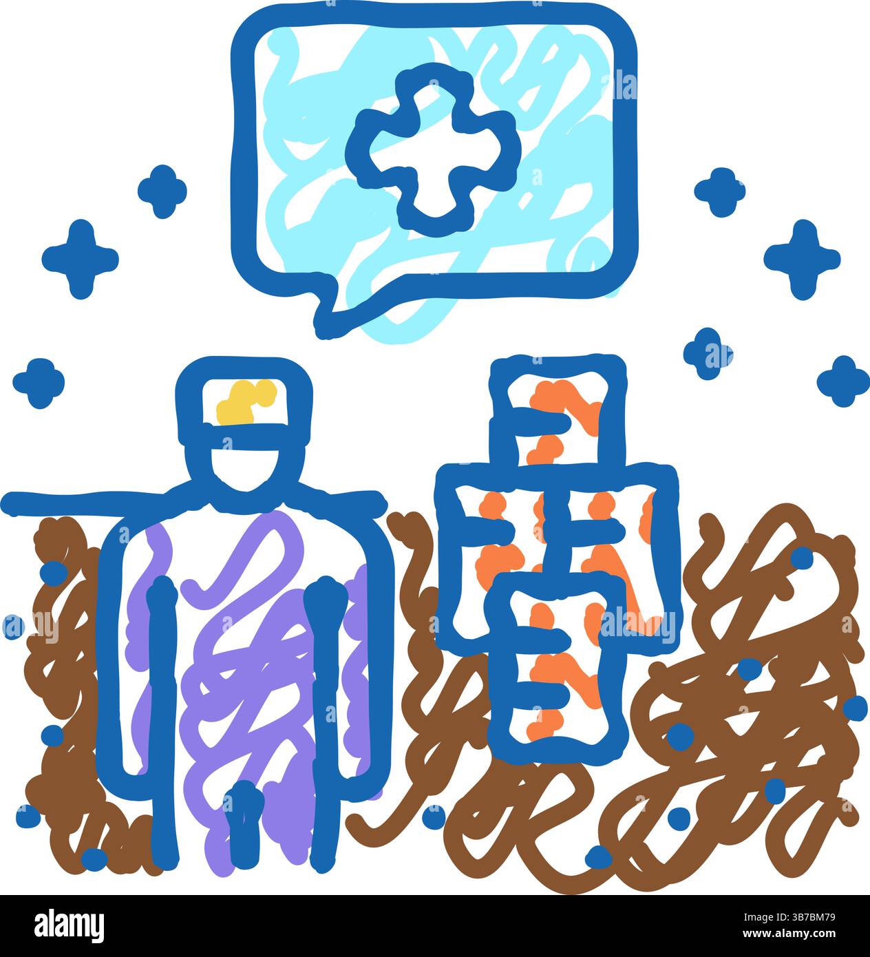 Bodensanierung Symbol Doodle Illustration Stock Vektor