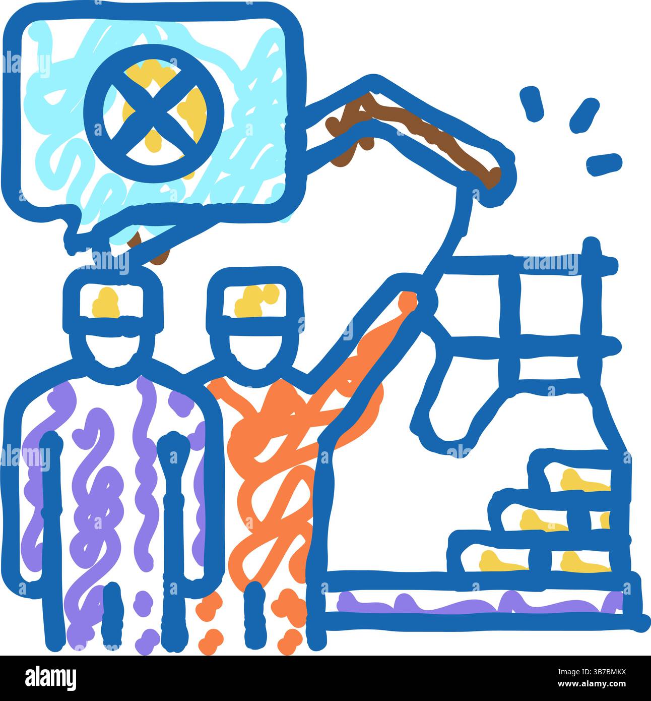 Illustration zum Basteln von Streifen-Outs-Symbolen Stock Vektor