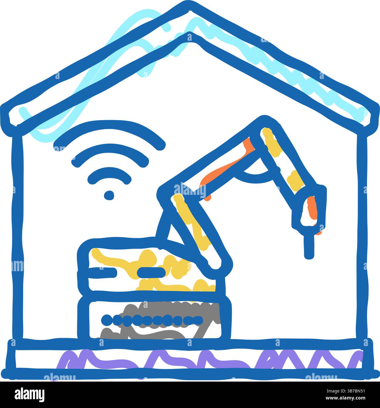 Abgebrochene Gebäude-Icon-Illustration Stock Vektor