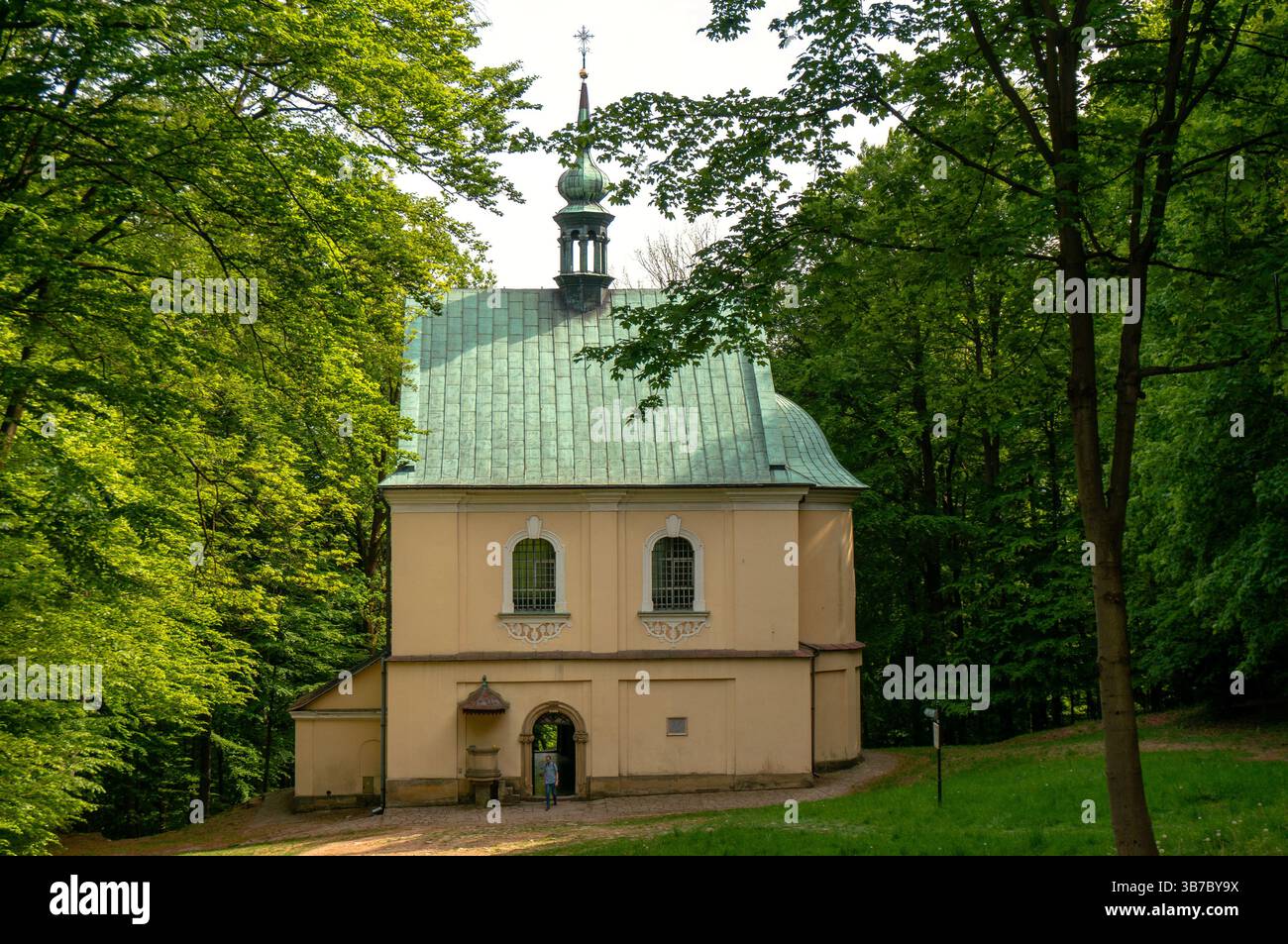 Kapelle des dritten Falls Christi (kościoł Trzeciego Upadku Chrystusa), Kirche repräsentiert Barock und Rokoko Stil. Kalwaria Zebrzydowska, Polen Stockfoto