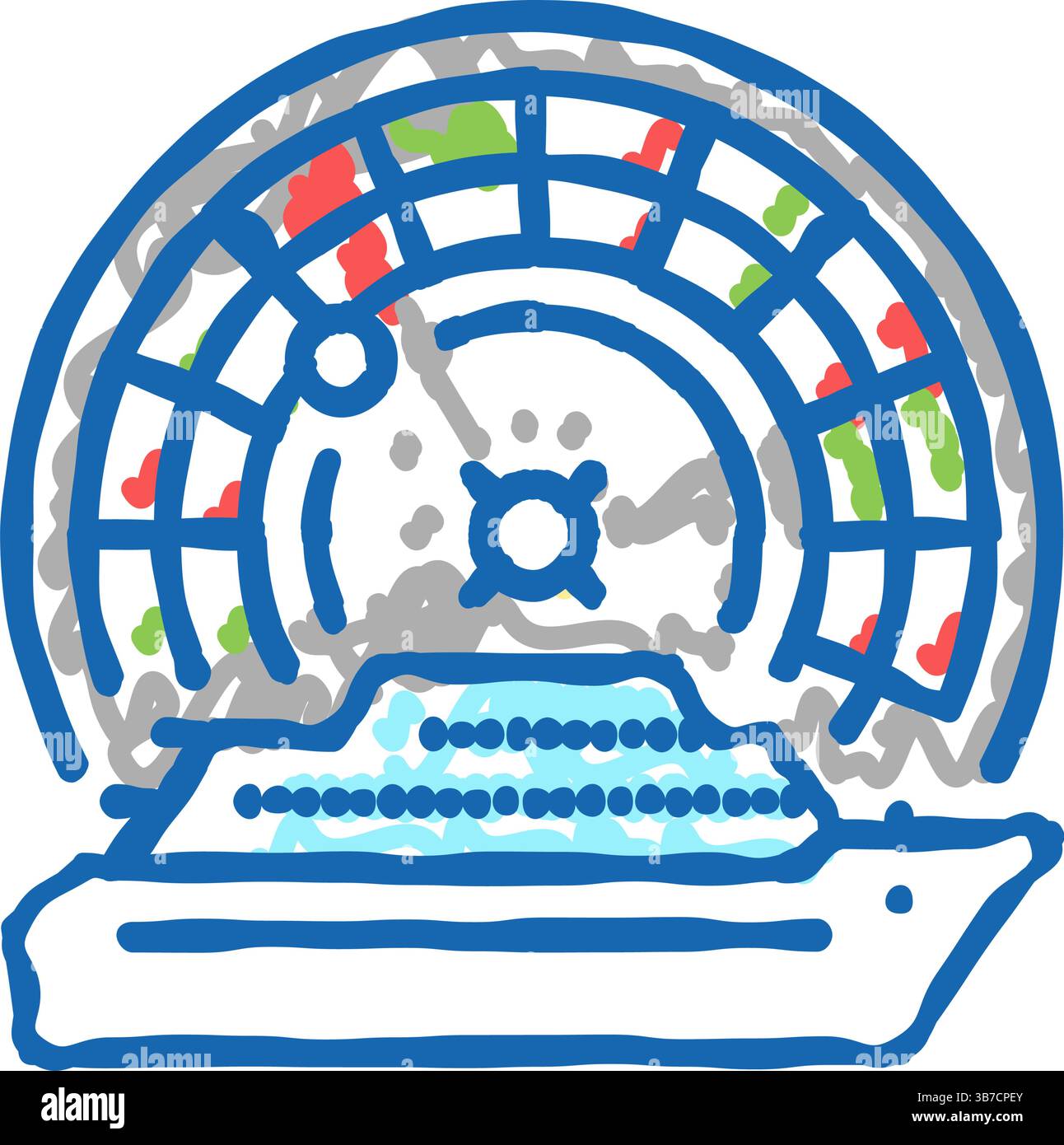 kasino-Kreuzfahrt-Symbol-Kritzelillustration Stock Vektor