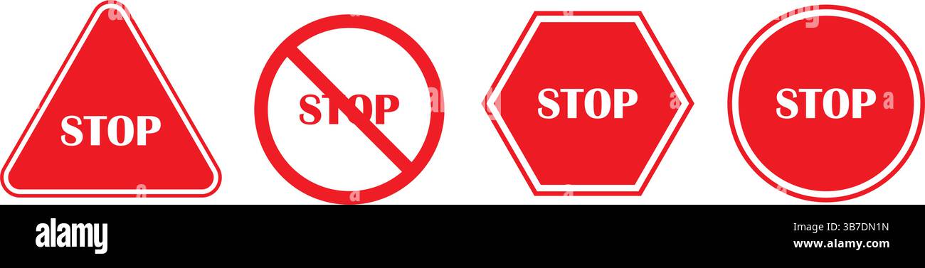 Stoppschild Flat Design. Stoppschild für Ihr Website-Design, Logo, App, UI. Stoppsymbol. Stoppsymbol für Verkehrsvorschriften. Stock Vektor