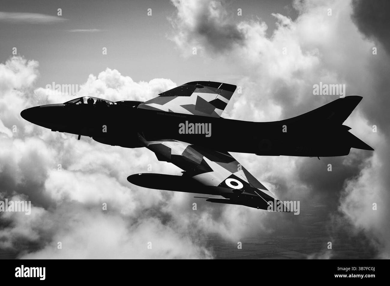 Die britische Luftwaffe Hawker Hunter F58, registriert ZZ191, ist ein vielseitiger britischer Kampfflugzeug, der in der Luftverteidigung und im Training eingesetzt wird. Sein Dienst hat seinen Platz in der britischen Militärluftfahrt gefestigt. Stockfoto