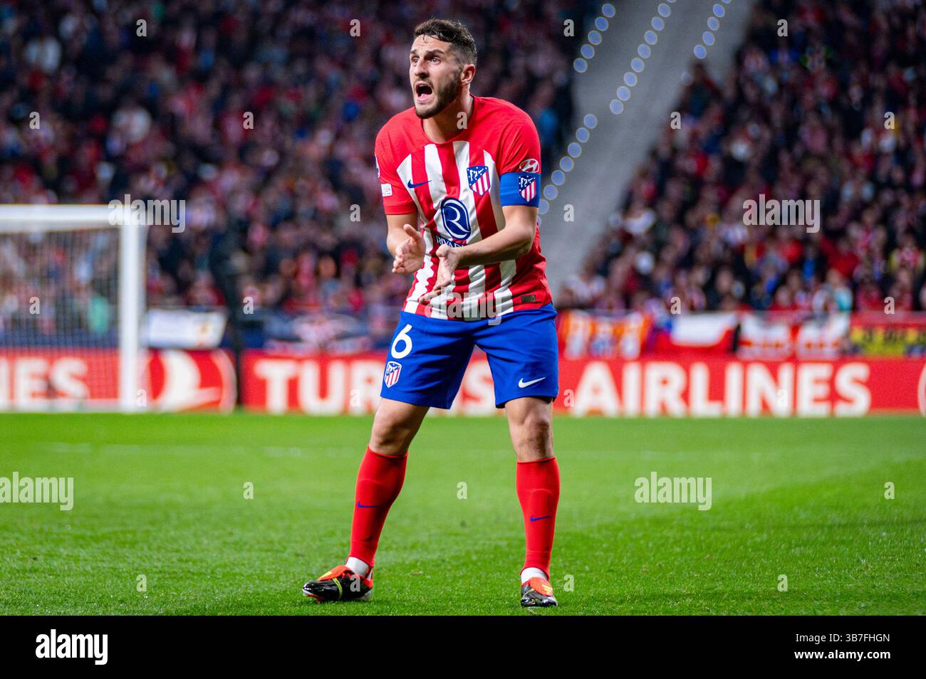 13. März 2024, Madrid, Spanien: Jorge Resurreccion Merodio (Koke) aus Atletico Madrid im Achtelfinale-Spiel der UEFA Champions League 2023/24 zwischen Atletico Madrid und dem FC Internazionale im Metropolitano Stadium. Endergebnis; Atletico Madrid 2:1 FC Internazionale. (Kreditbild: © Alberto Gardin/SOPA Images via ZUMA Press Wire) Stockfoto