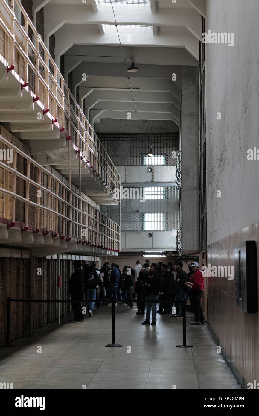 Die berüchtigte Alcatraz Island und Hochsicherheits-Bundesgefängnis in San Francisco Bay - Bay Area, Kalifornien Stockfoto