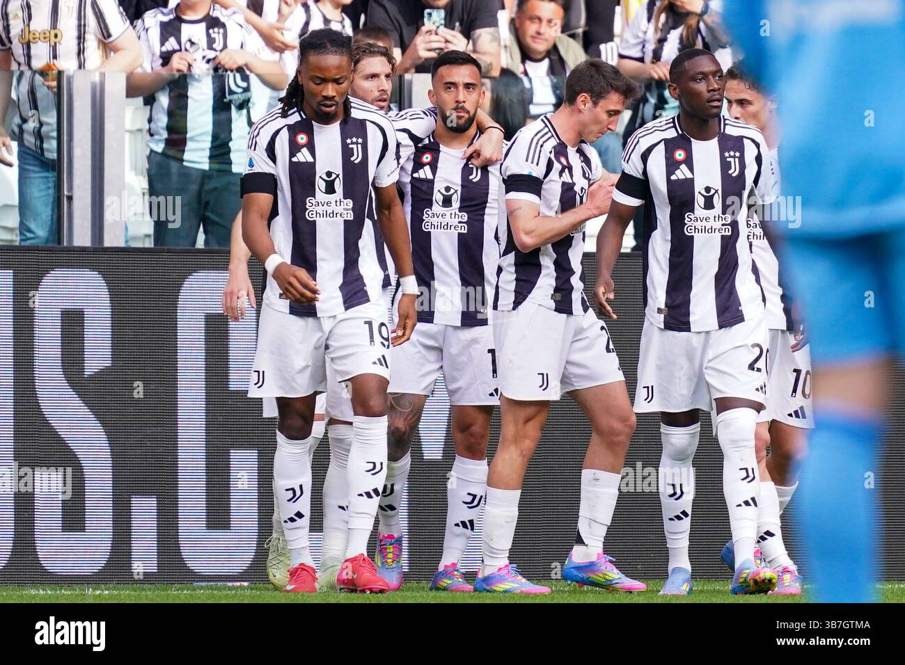 Turin, Italien. April 2025. Nicolás González, während des FC Juventus gegen AC Monza, Serie A, im Allianz Stadium. Quelle: Alessio Morgese / Emage / Alamy Live News Stockfoto