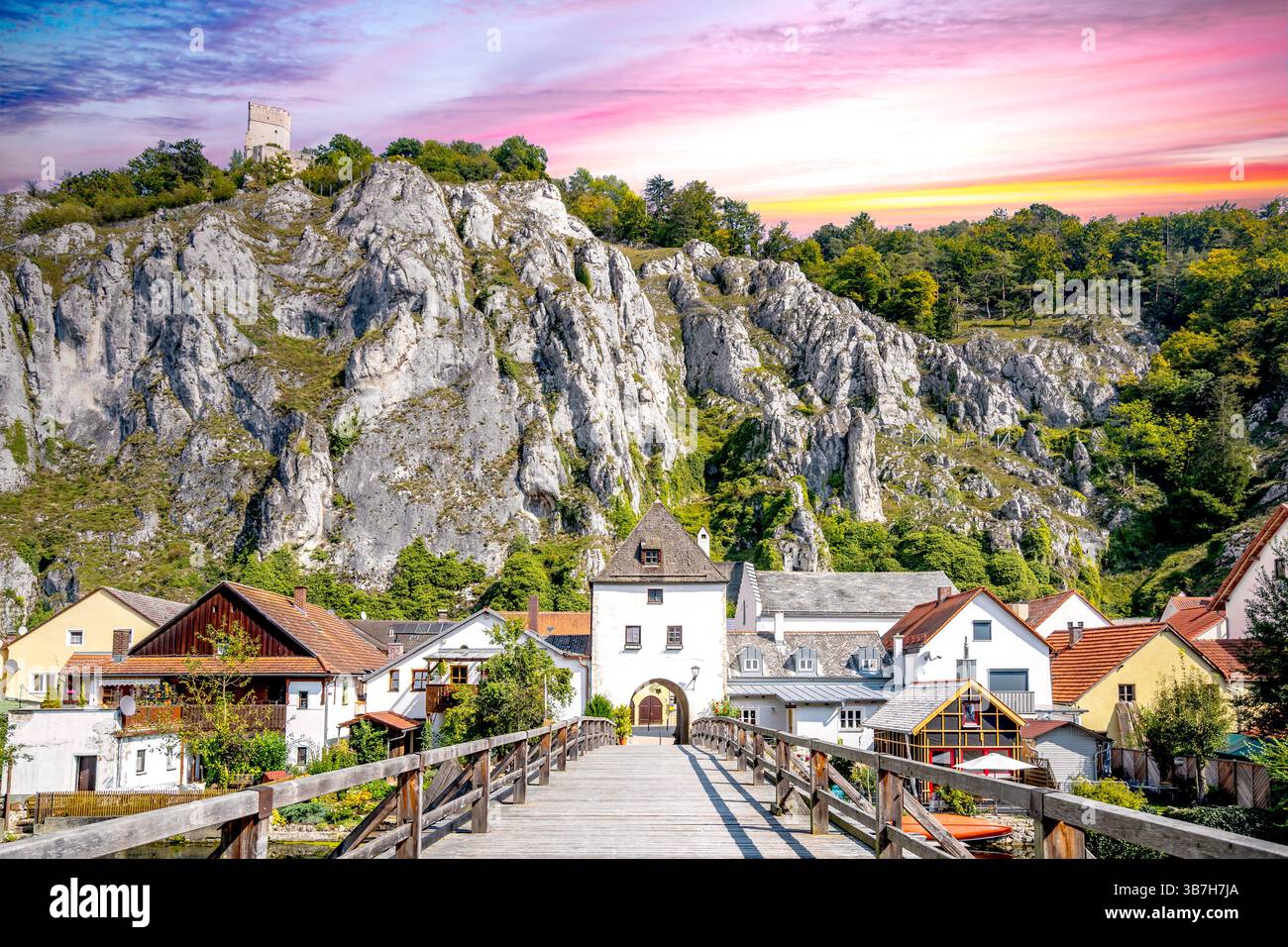 Altstadt von Essing, Bayern, Deutschland Stockfoto