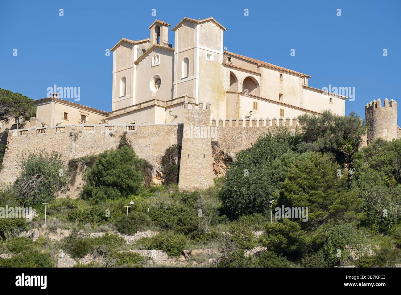 Ummauerte Einfriedung von San Salvador, Arta, Mallorca, Balearen, Spanien, Europa Stockfoto