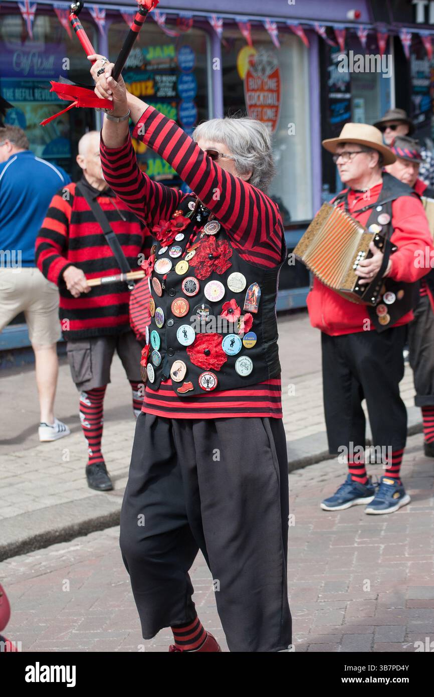 Morris Dancers fegt Festival Rochester Stockfoto