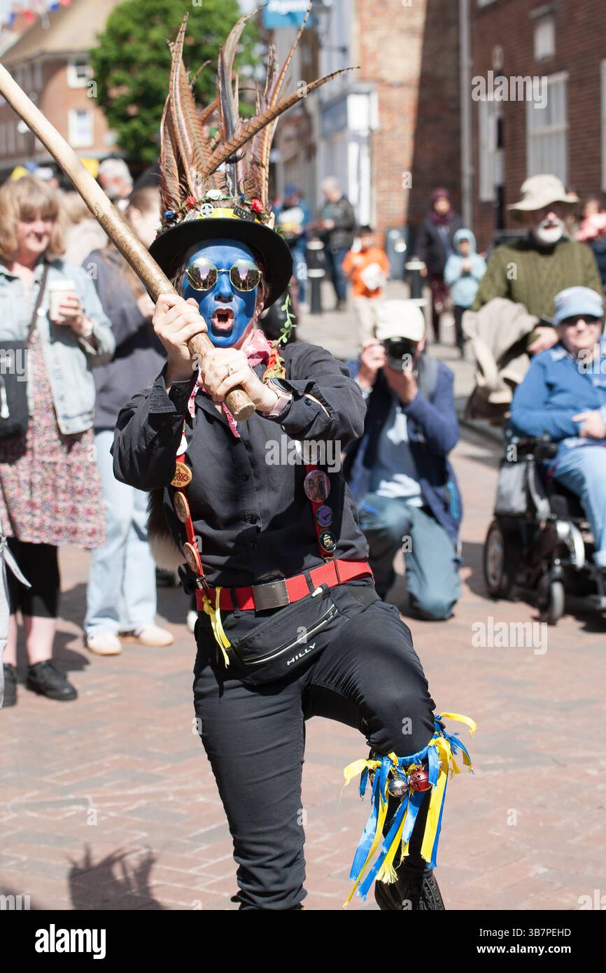 Morris Dancers fegt Festival Rochester Stockfoto
