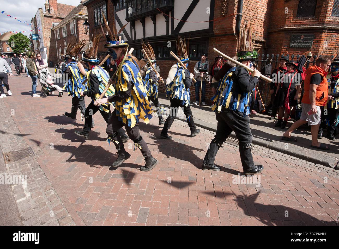 Morris Dancers fegt Festival Rochester Stockfoto