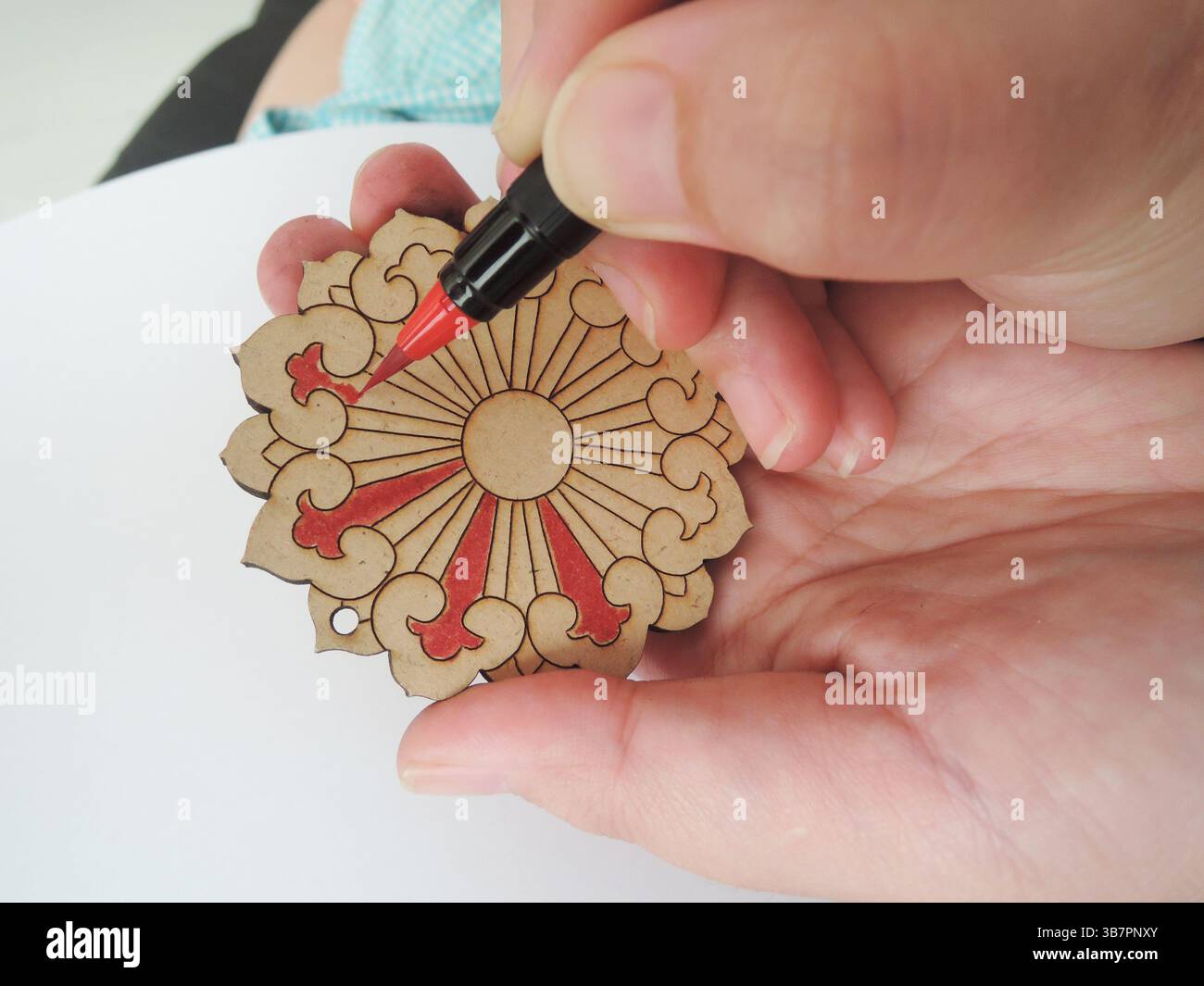 Traditionelle koreanische Hahoetal-Maske, die Kunsthandwerk herstellt Stockfoto