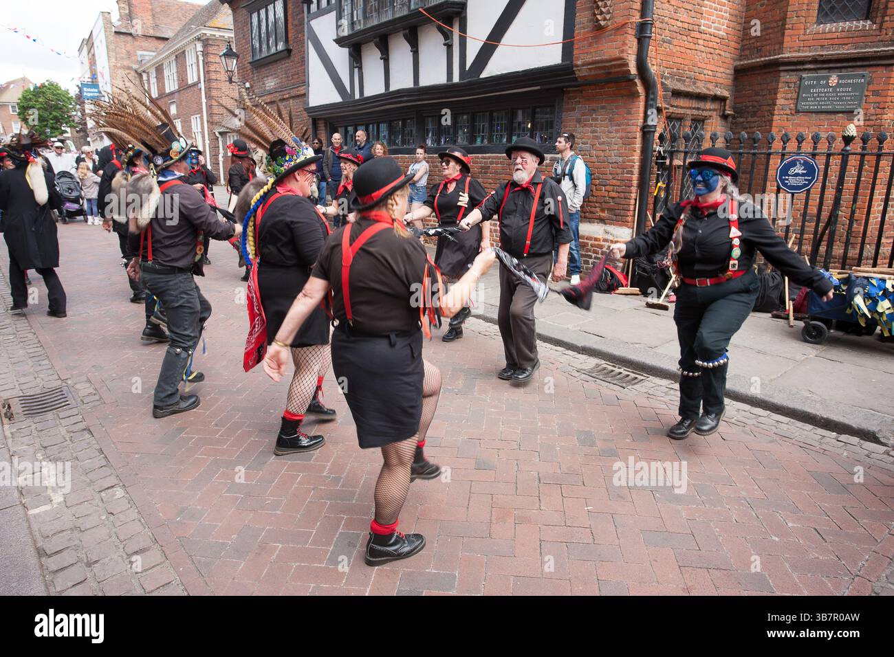 Morris Dancers fegt Festival Rochester Stockfoto