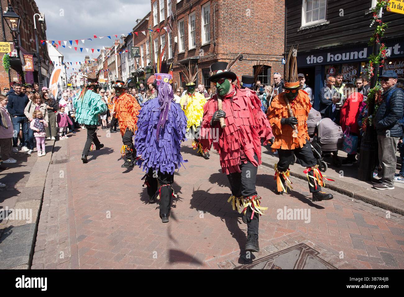 Morris Dancers fegt Festival Rochester Stockfoto