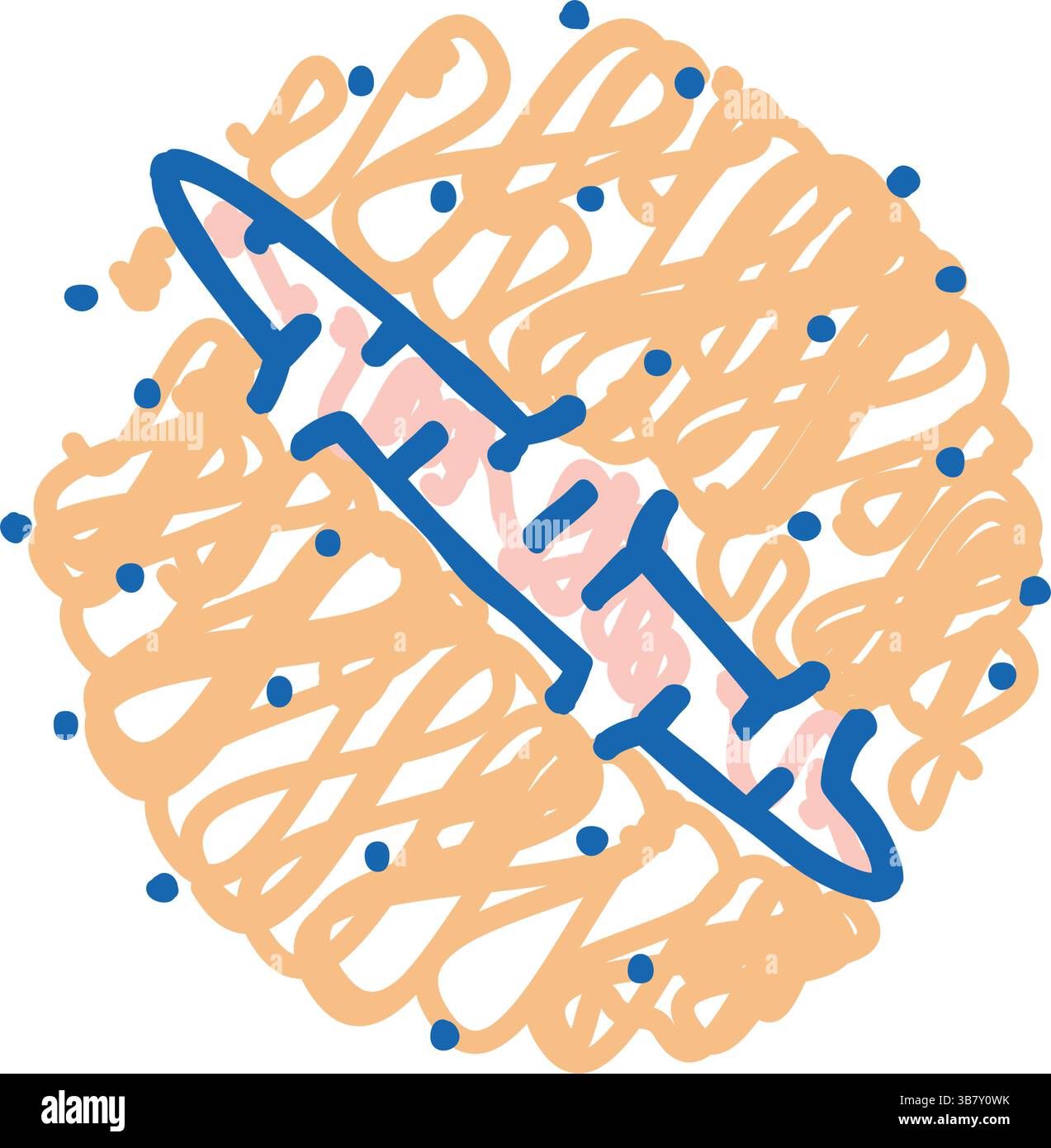 Hypertrophe Narbensymbol-Kritzelillustration Stock Vektor