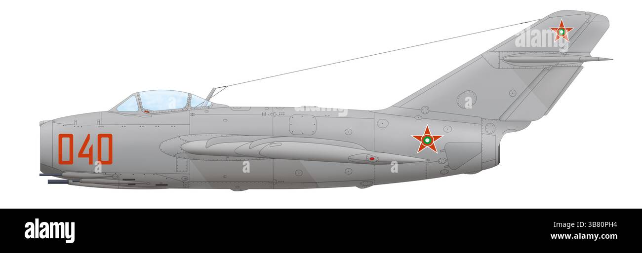Mikoyan-Gurewitsch MiG-15 der bulgarischen Luftwaffe, Mitte der 1950er Jahre Stockfoto
