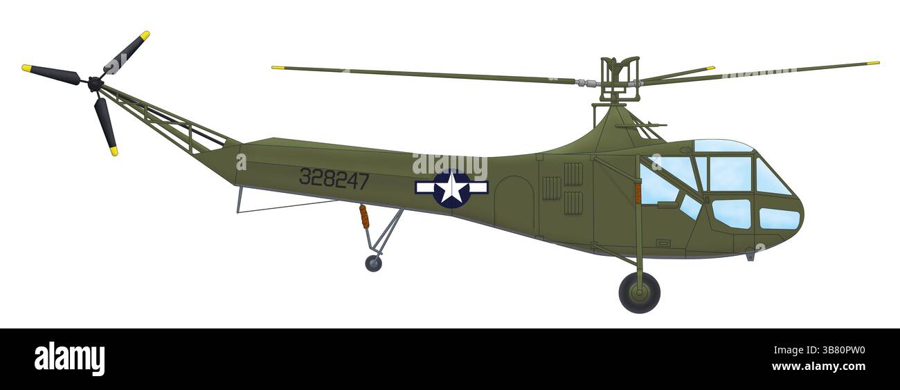 Sikorsky YR-4 (42-328247) der 1. Air Commando Group, März 1944 Stockfoto