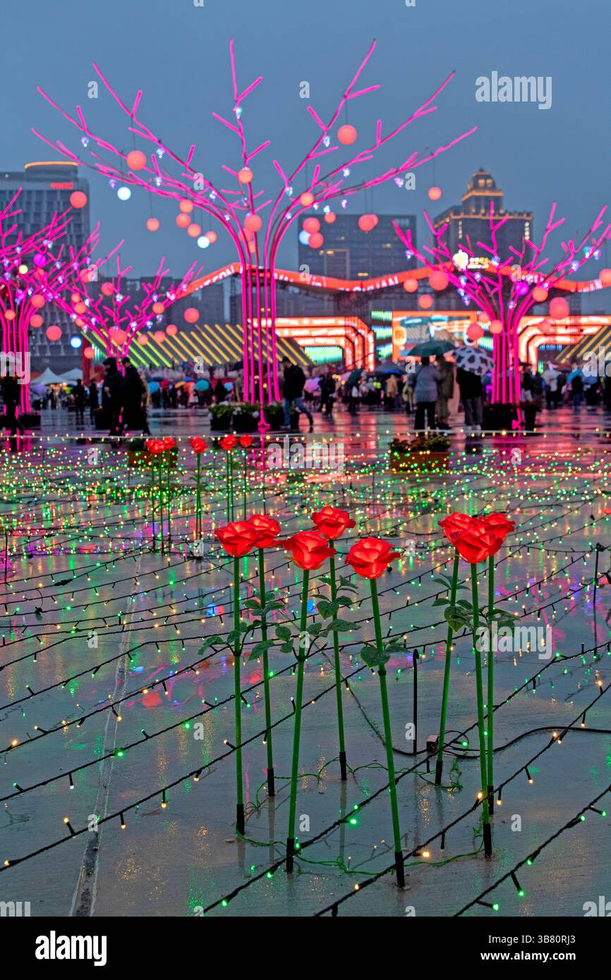 Die hellen Lichter des Taiwan Laternen Festivals Stockfoto