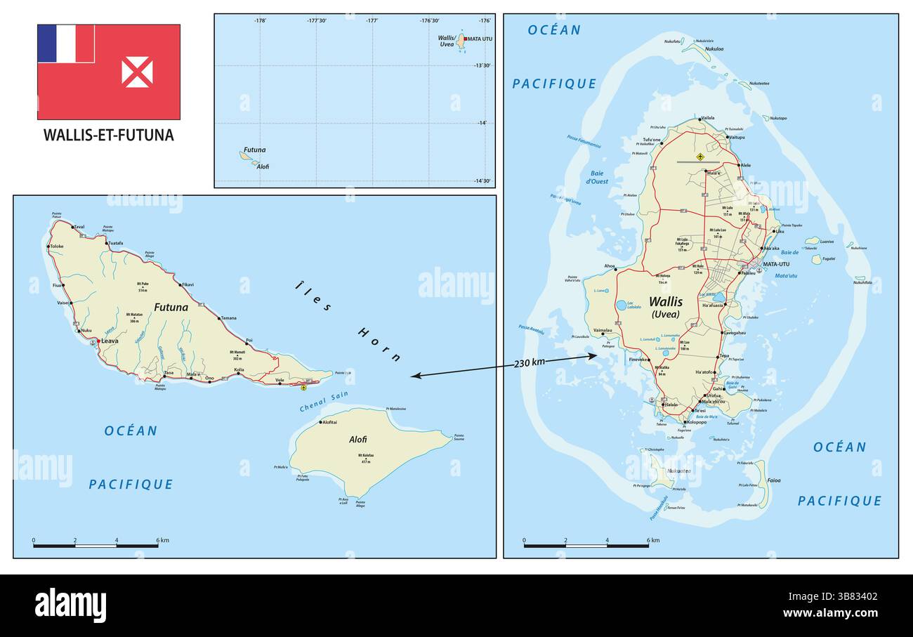 Karte der territorialen Autorität von Wallis und Futuna Stockfoto