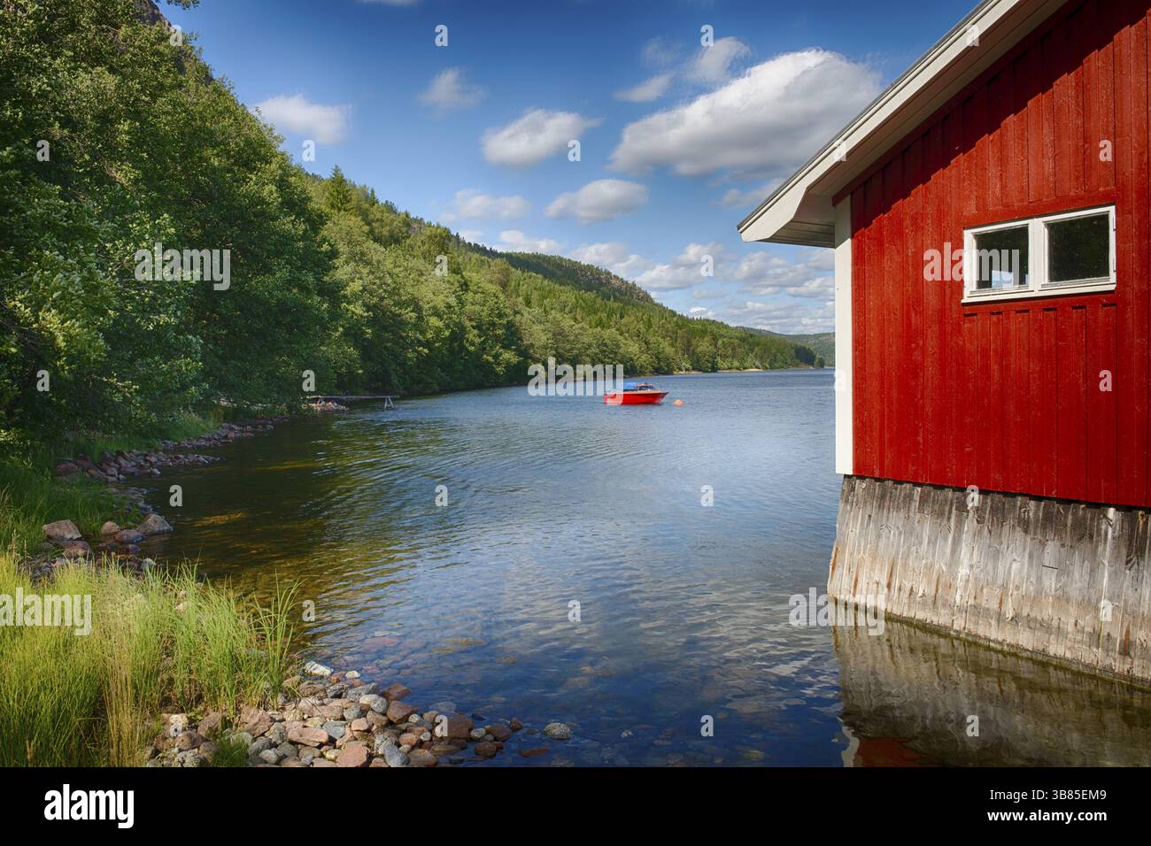 Panorama von der hohen Coas (Hoga Kusten) im Sommer Stockfoto